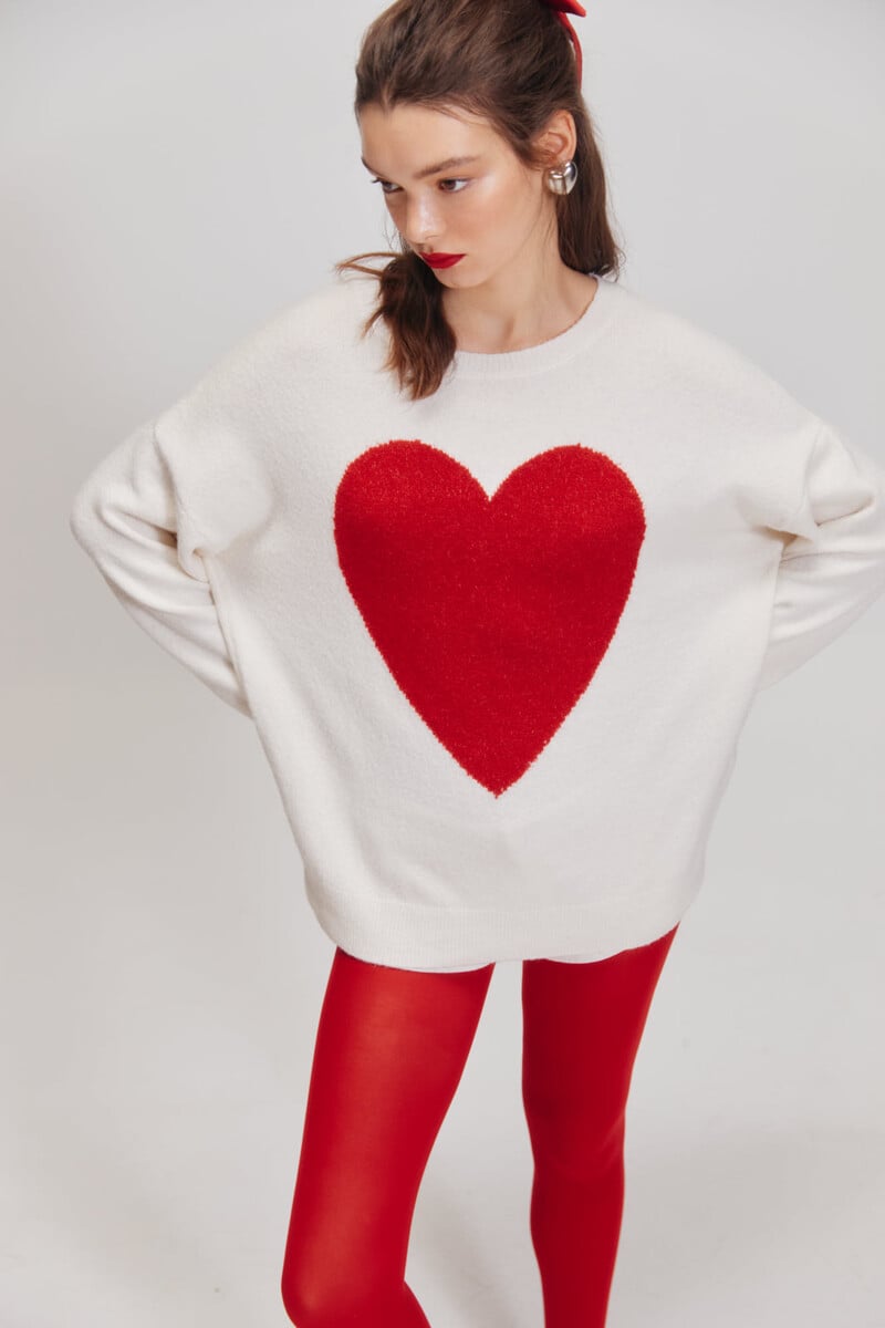 Cortefiel Jersey Corazón Intarsia