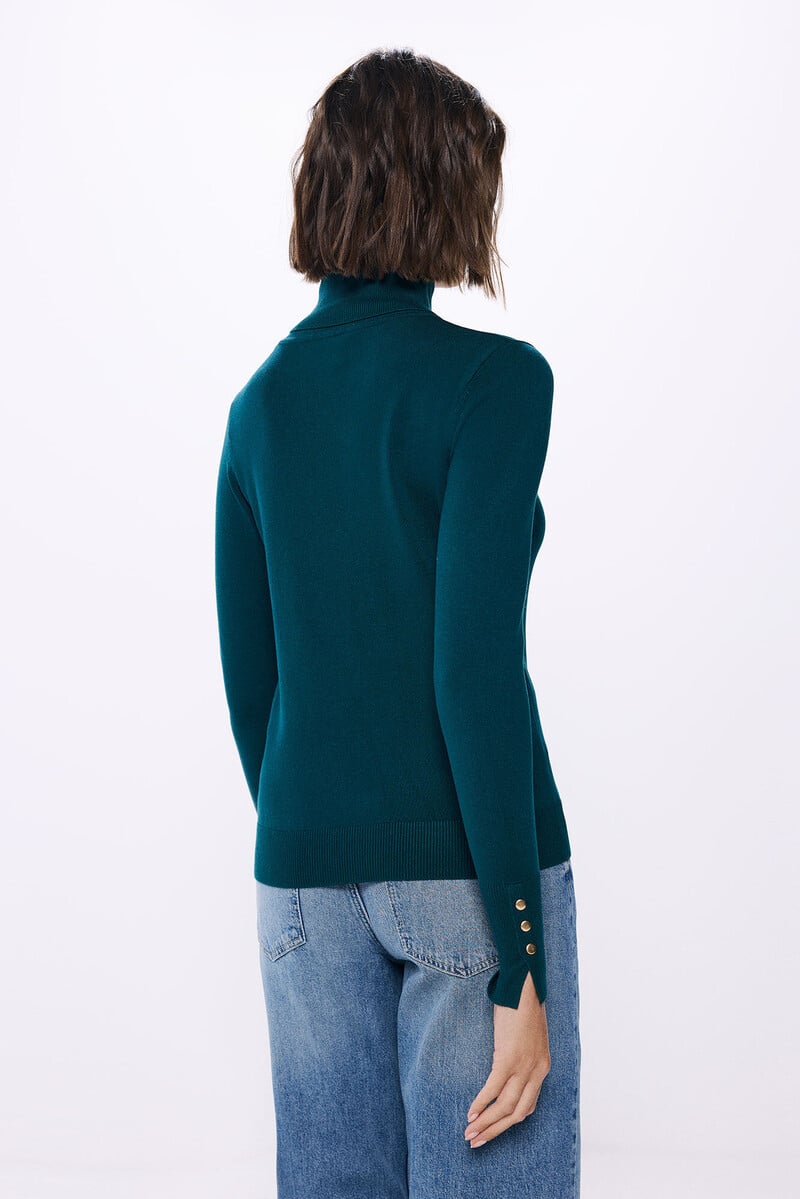 Cortefiel Jersey Cuello Alto Botones Puño