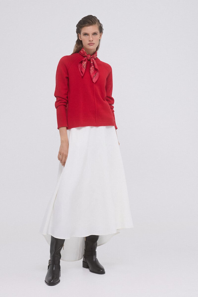 Cortefiel Jersey cuello caja lana merino