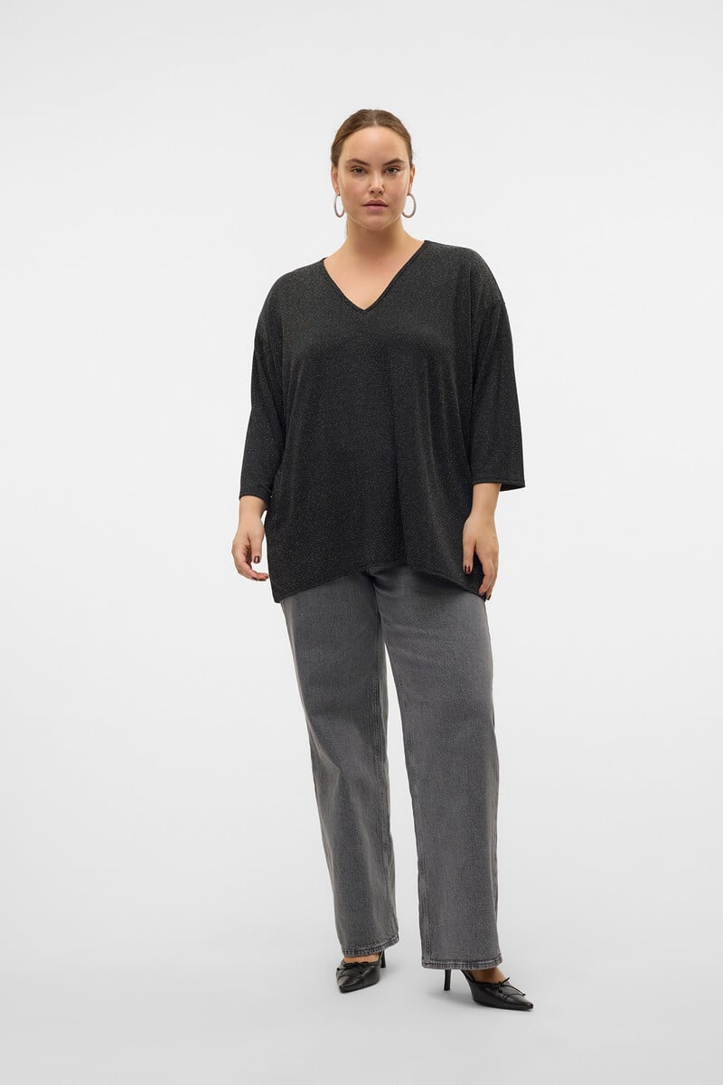 Cortefiel Jersey Cuello Pico Lúrex Talla Grande