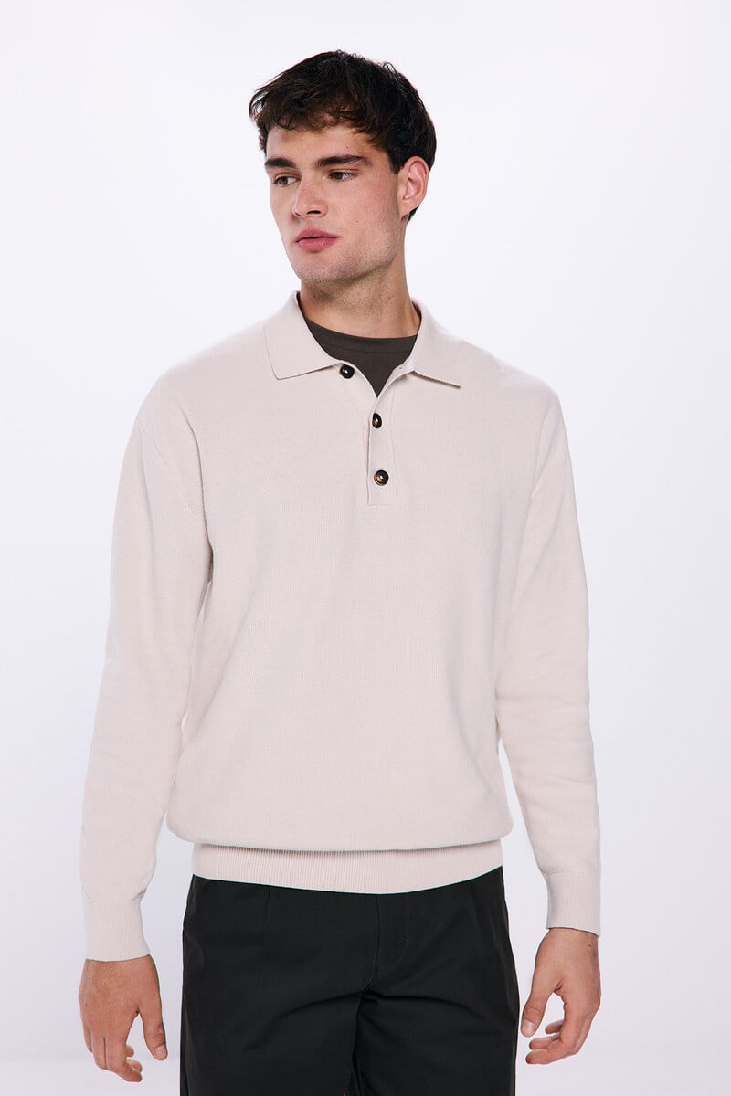 Cortefiel Jersey cuello polo botones
