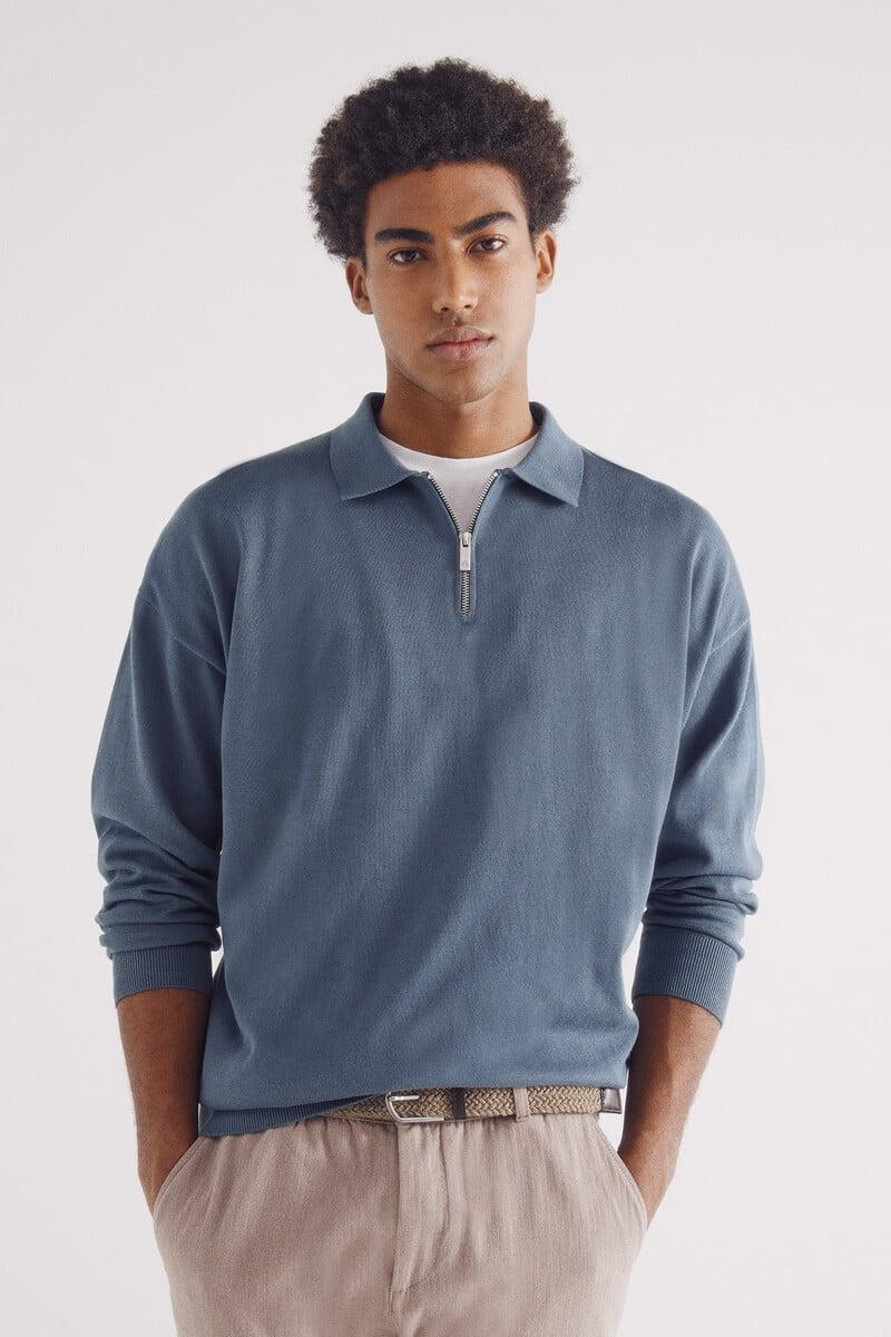 Cortefiel Jersey cuello polo cremallera
