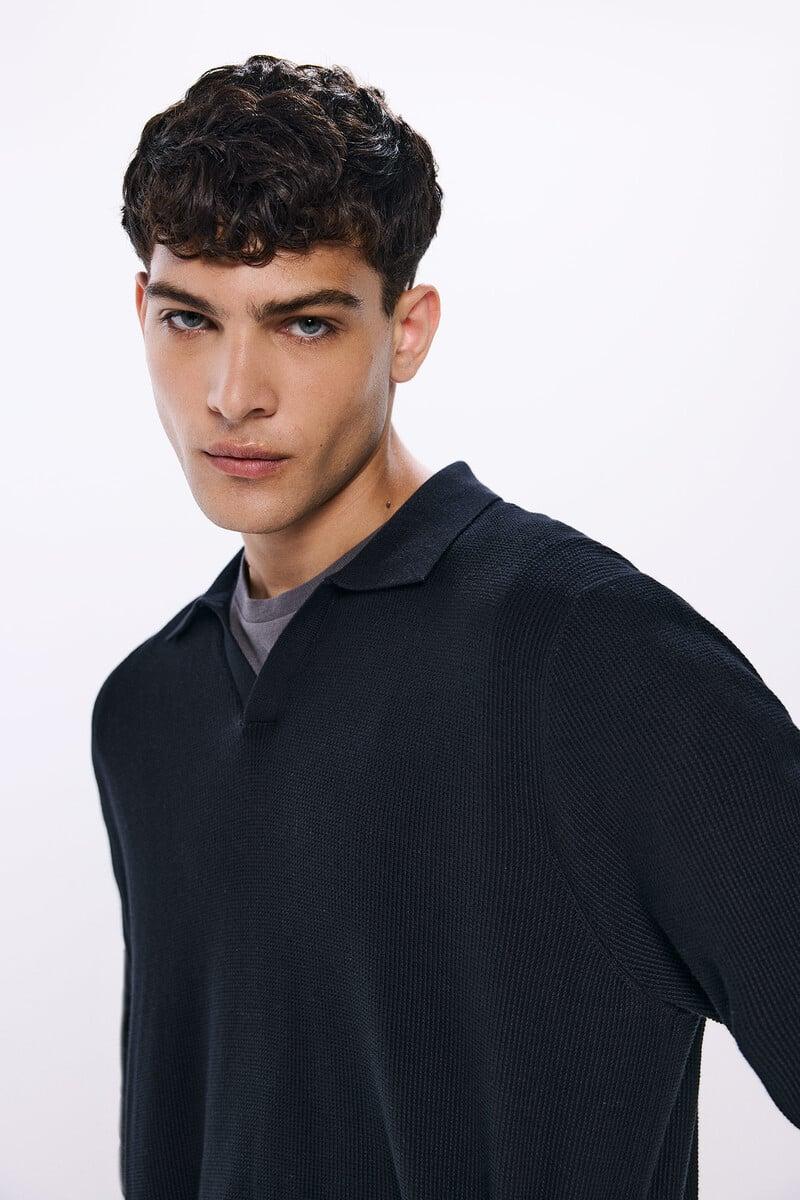Cortefiel Jersey Cuello Polo Estructura