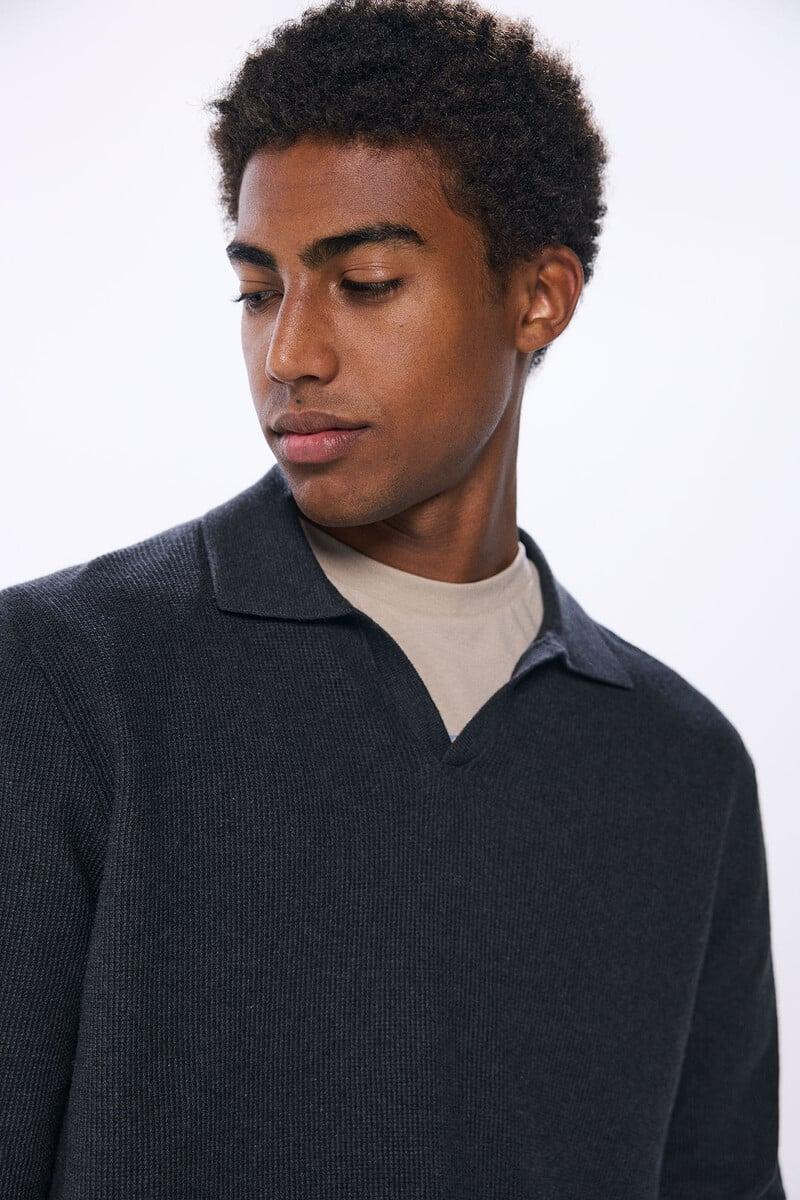 Cortefiel Jersey Cuello Polo Estructura
