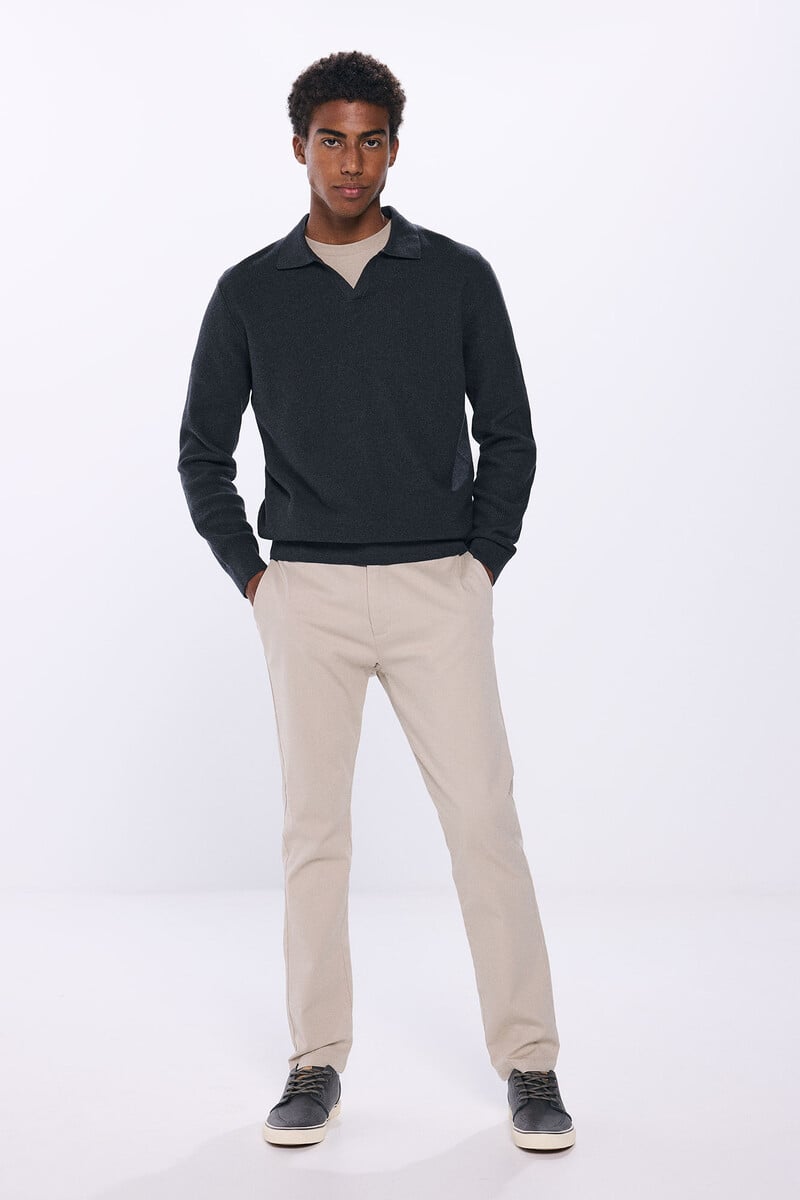 Cortefiel Jersey Cuello Polo Estructura