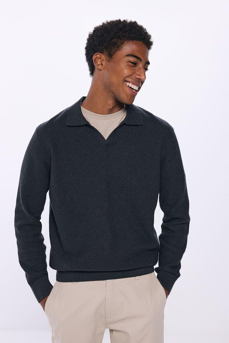 Cortefiel Jersey cuello polo estructura