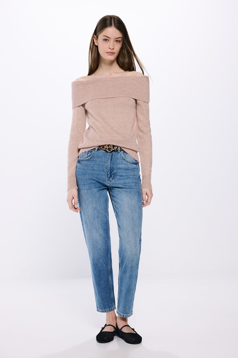 Cortefiel Jersey Cuello Vuelto Escote Hombros