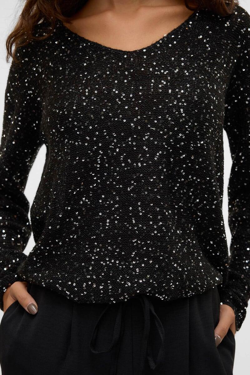 Cortefiel Jersey De Lurex Y Lentejuelas