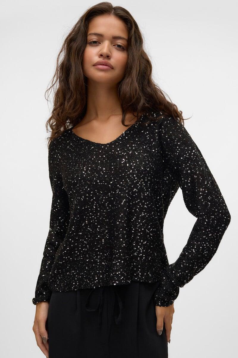 Cortefiel Jersey de lurex y lentejuelas