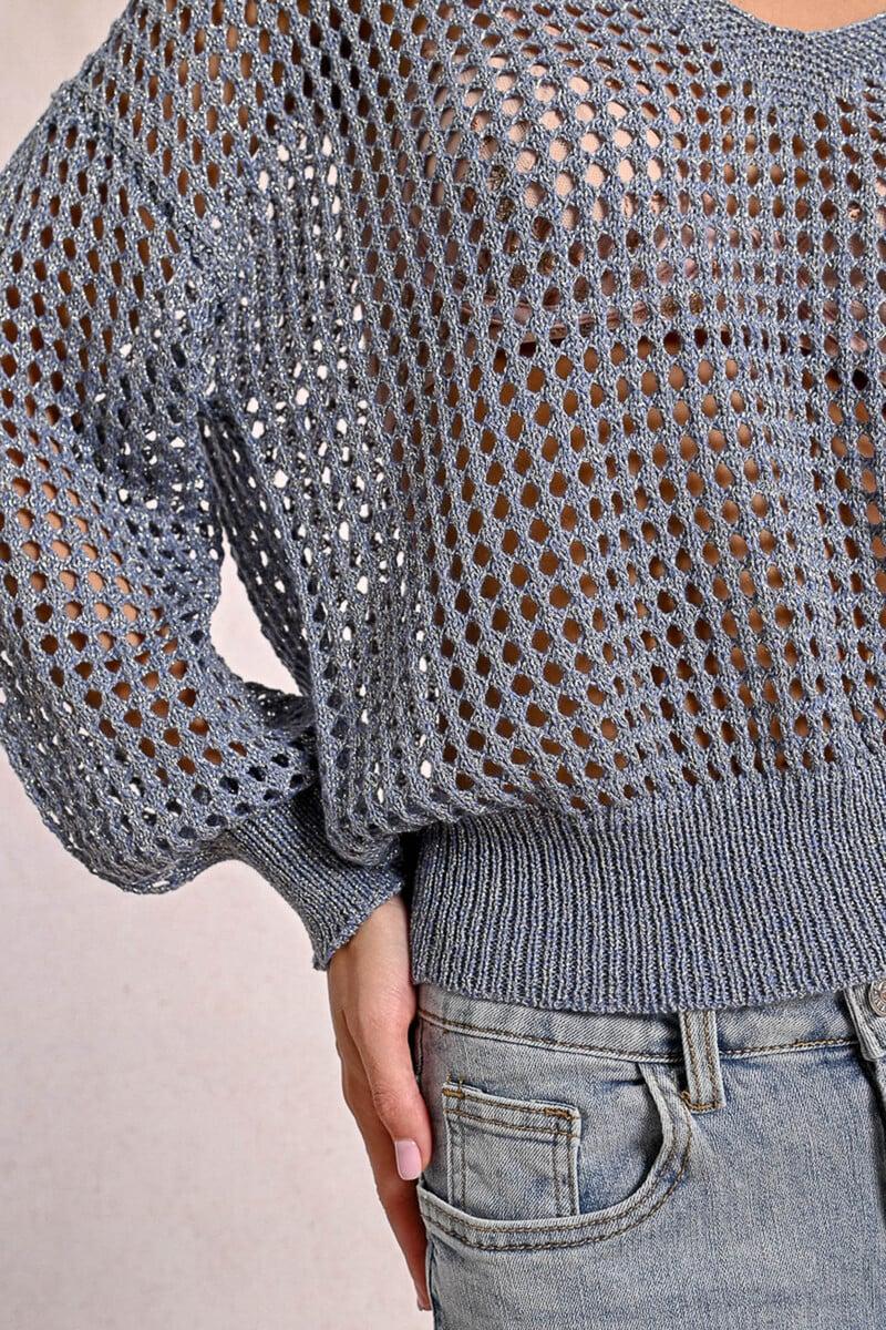 Cortefiel Jersey De Manga Larga En Tejido Crochet