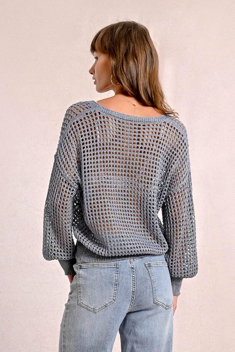 Cortefiel Jersey De Manga Larga En Tejido Crochet