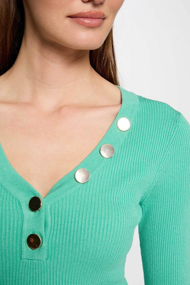 Cortefiel Jersey de manga larga punto fino botones