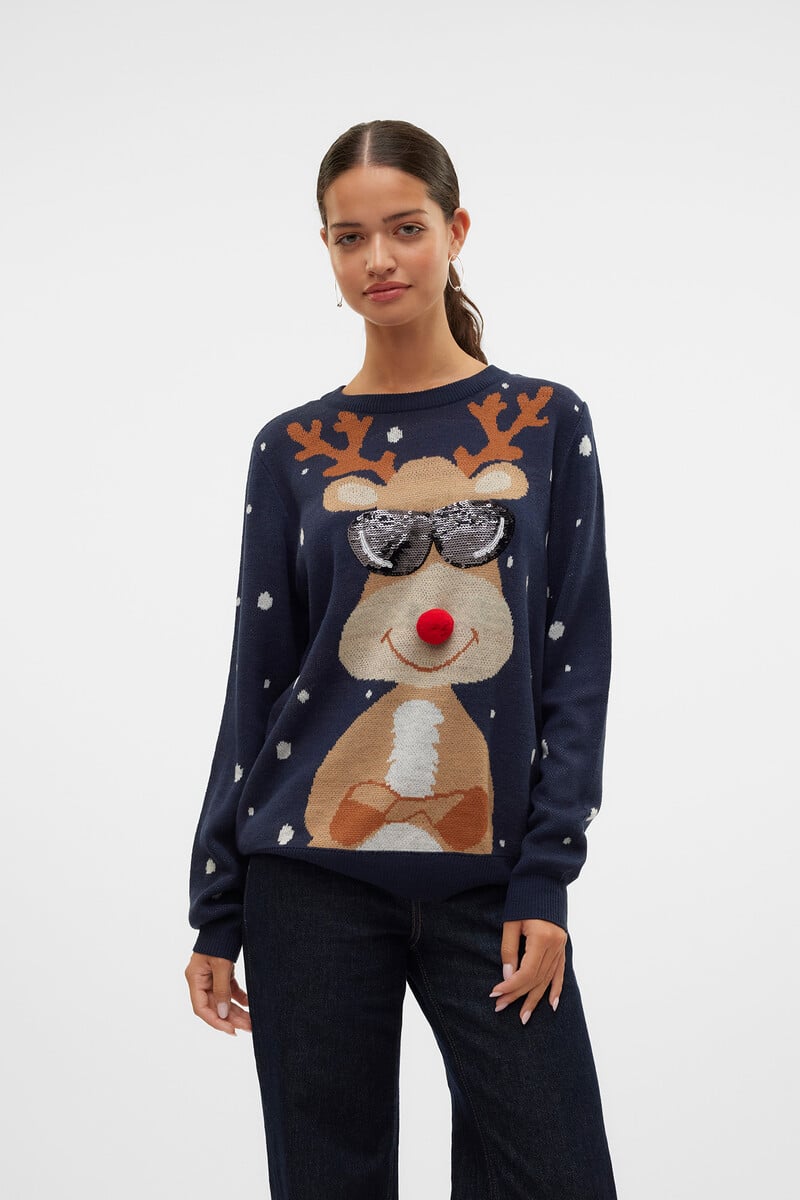 Cortefiel Jersey de punto con diseño navideño