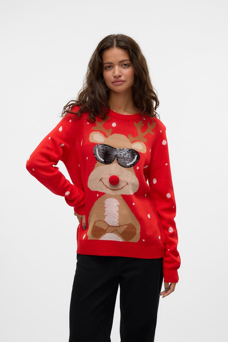 Cortefiel Jersey de punto con diseño navideño