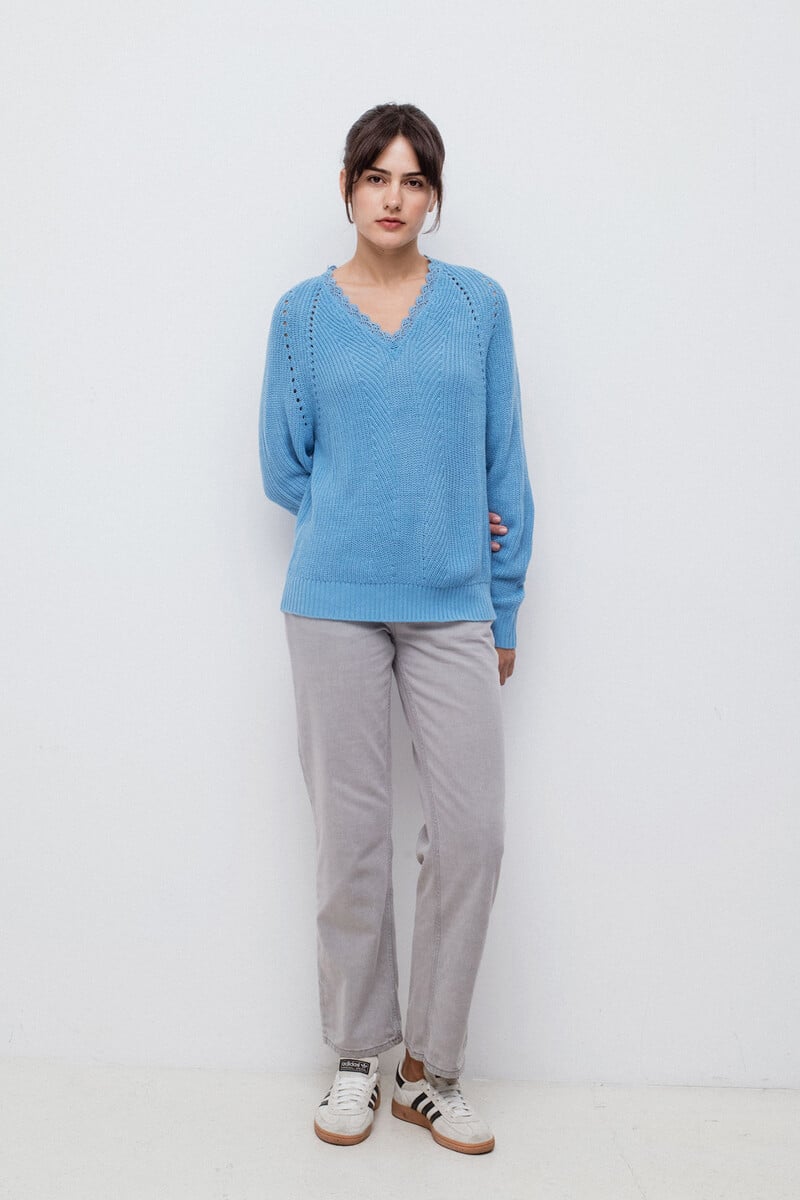 Cortefiel Jersey De Punto Con Encaje