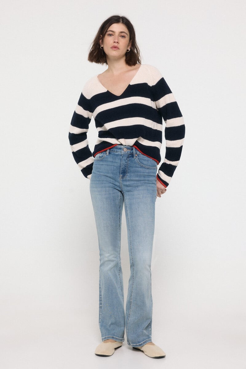 Cortefiel Jersey De Rayas Cuello Pico