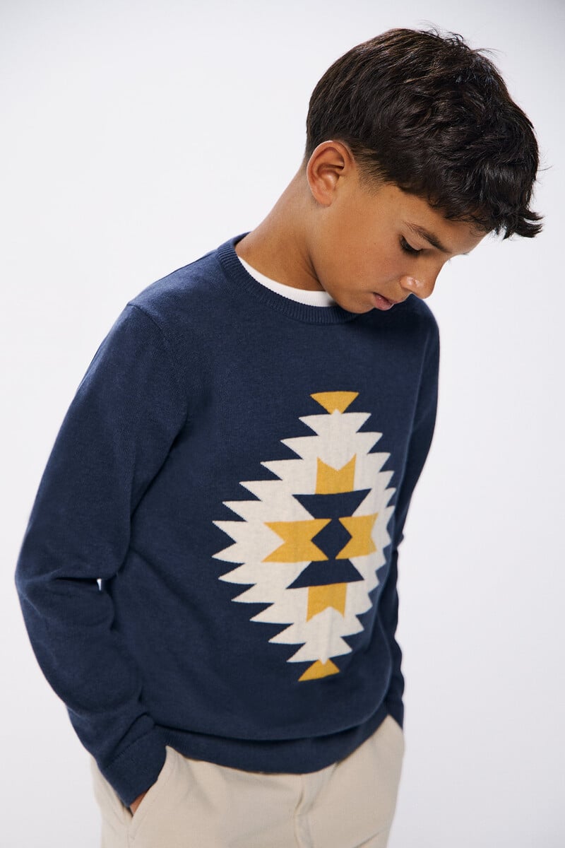 Cortefiel Jersey estampado etnico niño