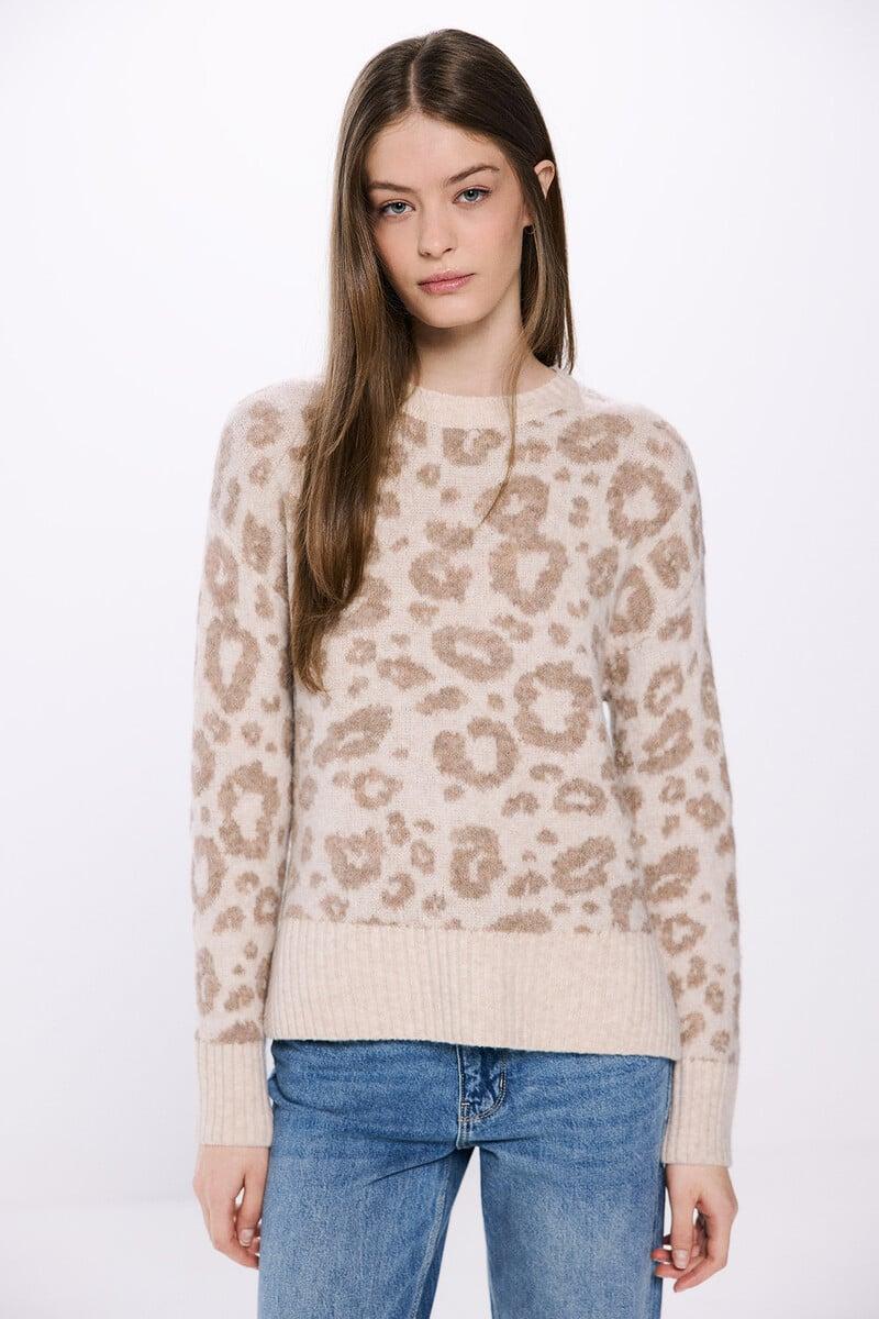 Cortefiel Jersey intarsia animal