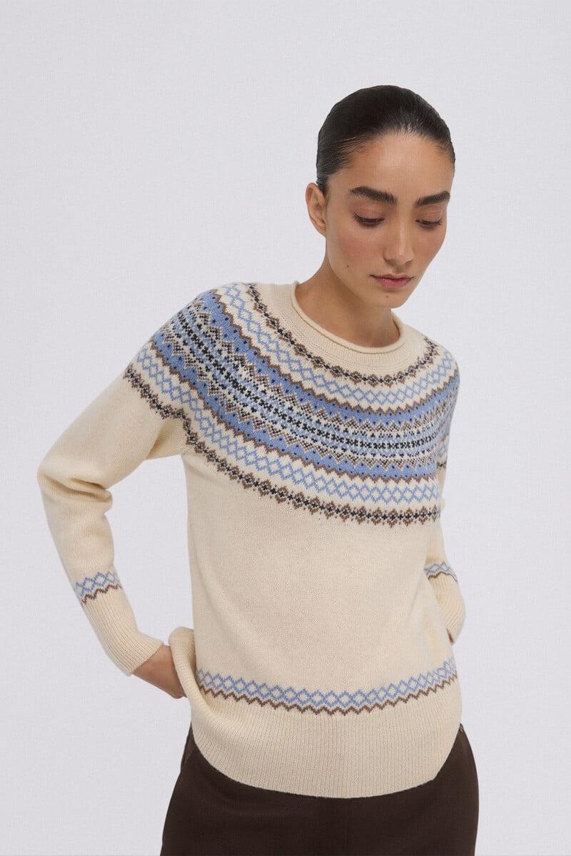 Cortefiel Jersey Jacquard Greca