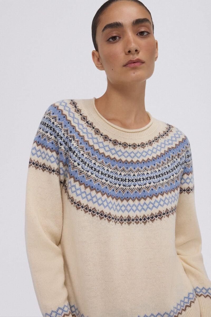 Cortefiel Jersey Jacquard Greca