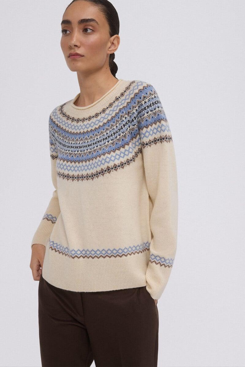 Cortefiel Jersey jacquard greca