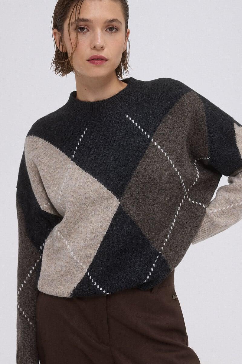 Cortefiel Jersey Jacquard Rombos