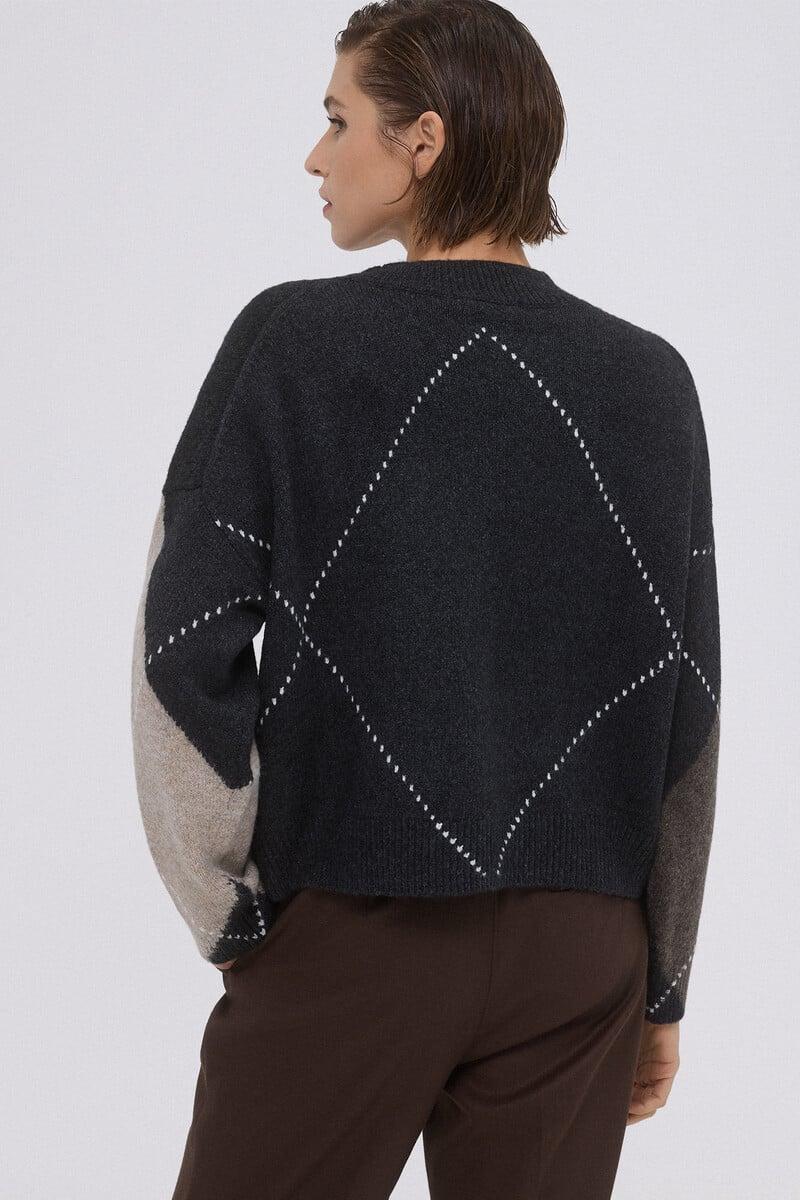 Cortefiel Jersey Jacquard Rombos