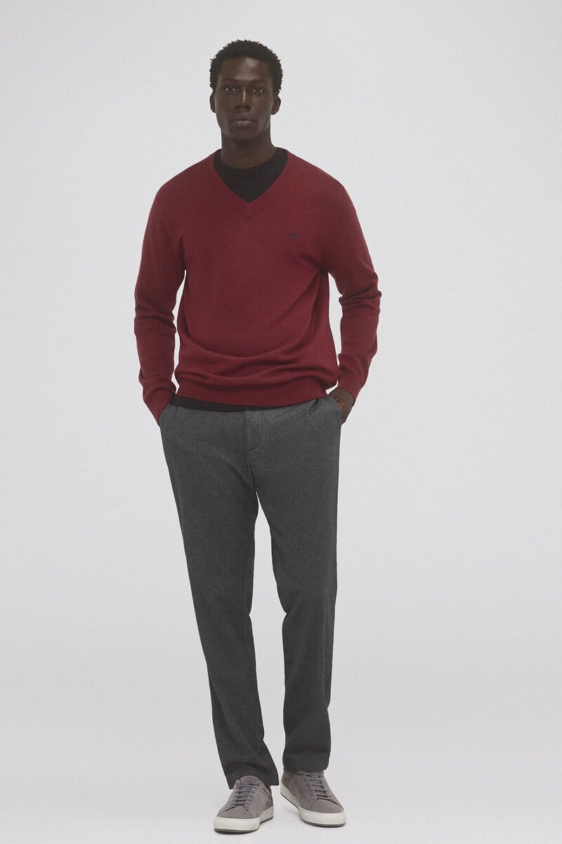 Cortefiel Jersey Lana Cashmere Cuello Pico