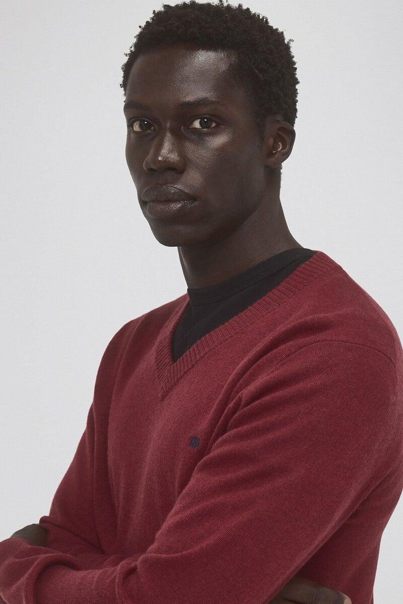 Cortefiel Jersey Lana Cashmere Cuello Pico