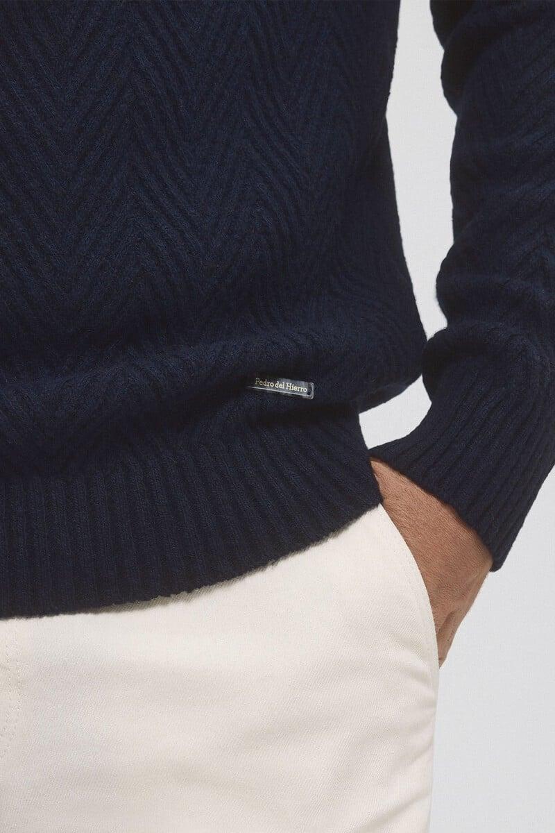 Cortefiel Jersey Lana Espiga Cuello Abierto