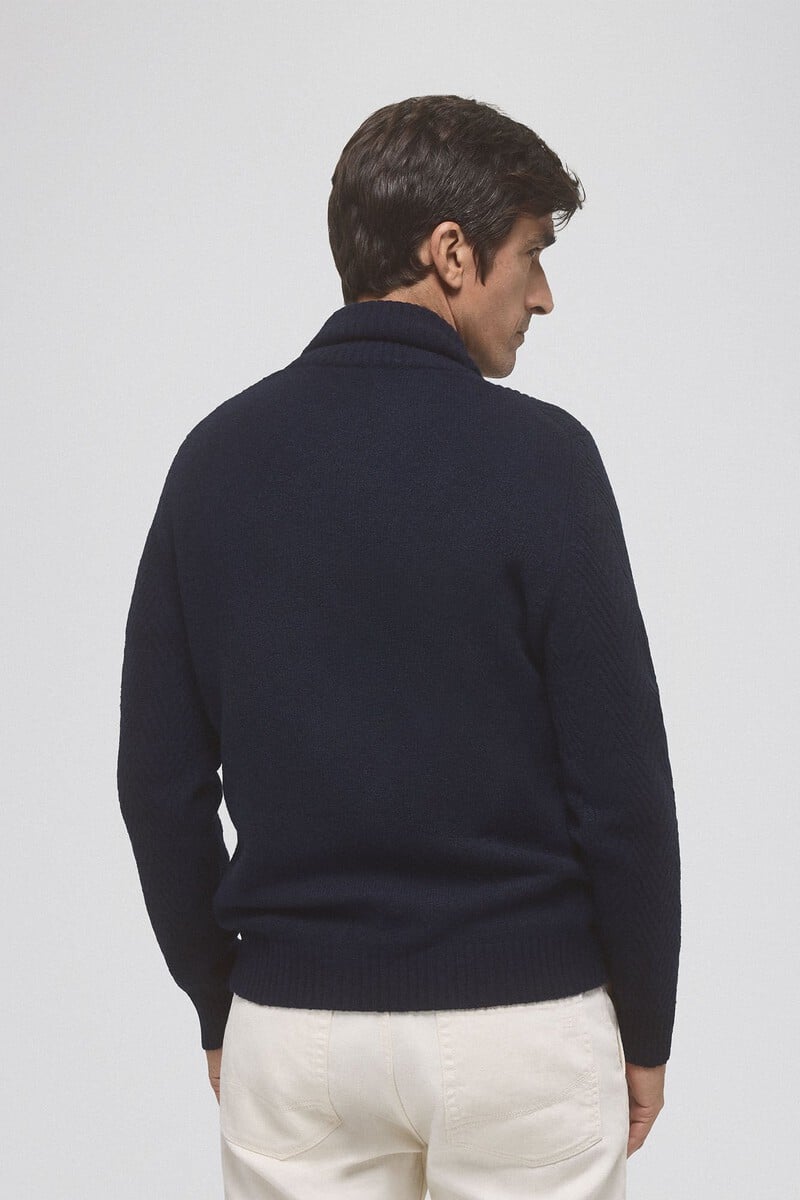 Cortefiel Jersey Lana Espiga Cuello Abierto