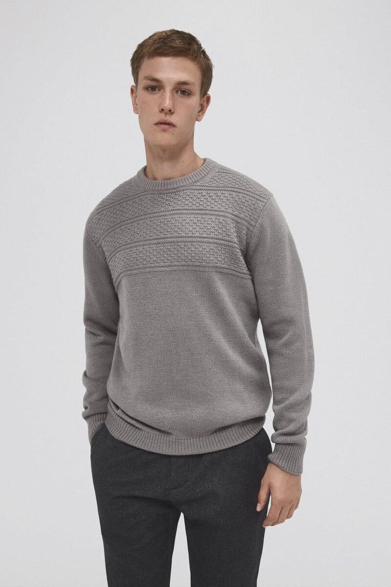 Cortefiel Jersey Lana Fantasía Cuello Redondo