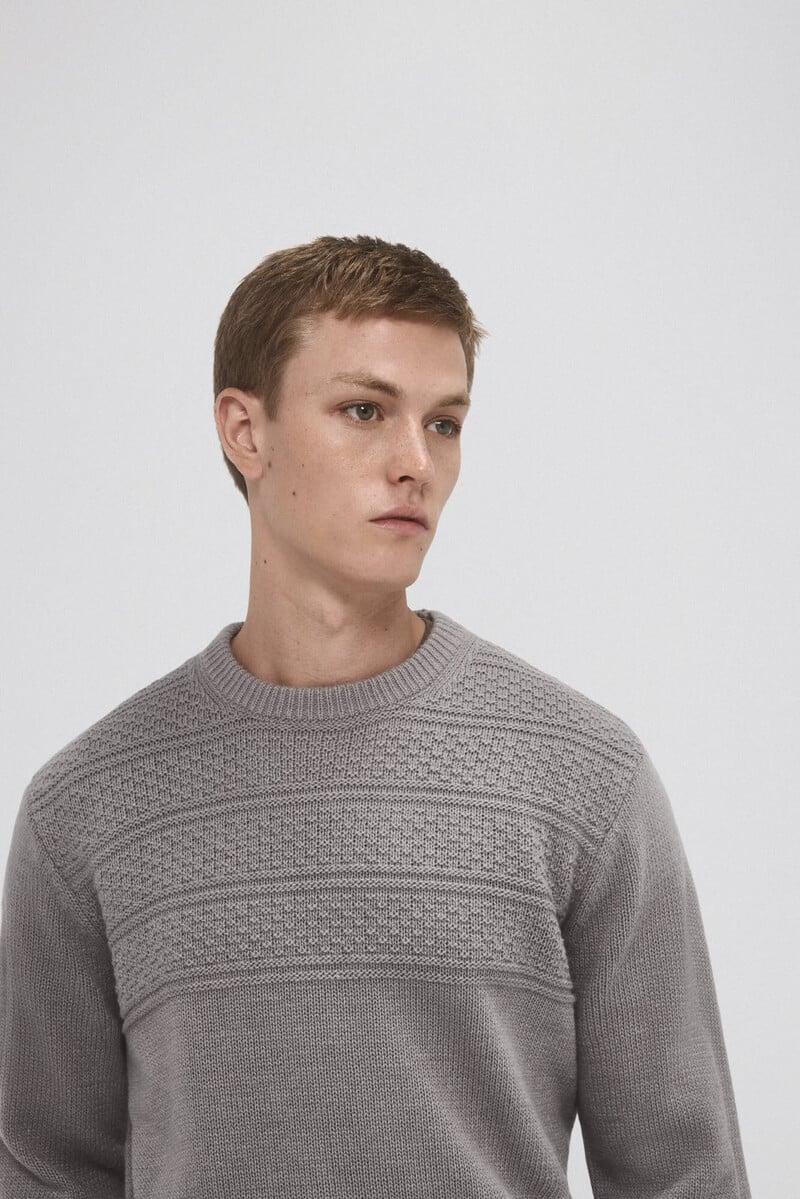 Cortefiel Jersey Lana Fantasía Cuello Redondo