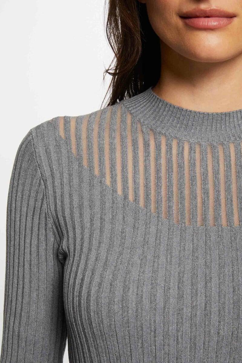 Cortefiel Jersey Manga Larga Con Cuello Alto