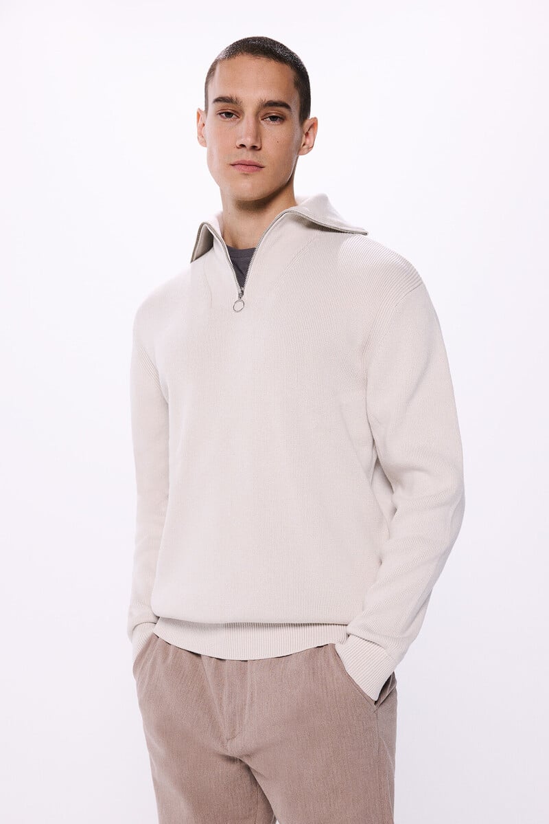 Cortefiel Jersey Moda Cuello Cremallera