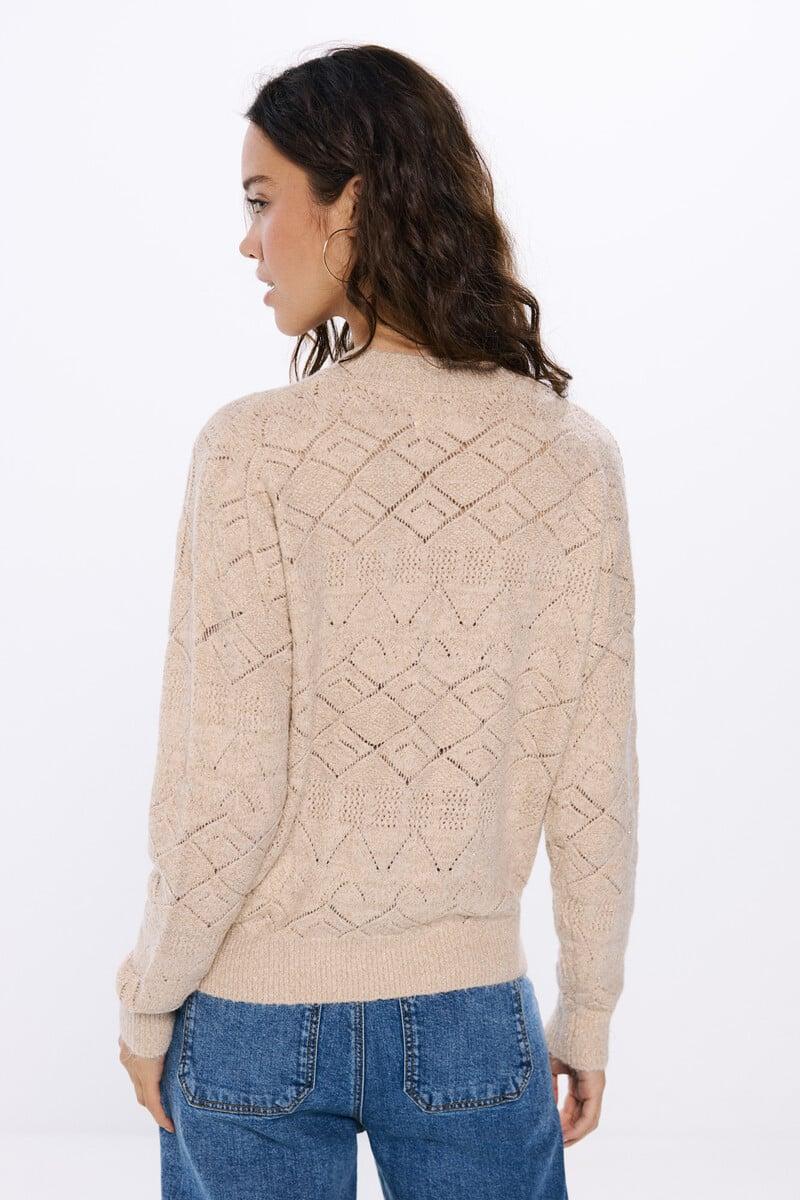Cortefiel Jersey Pointelle Lentejuelas