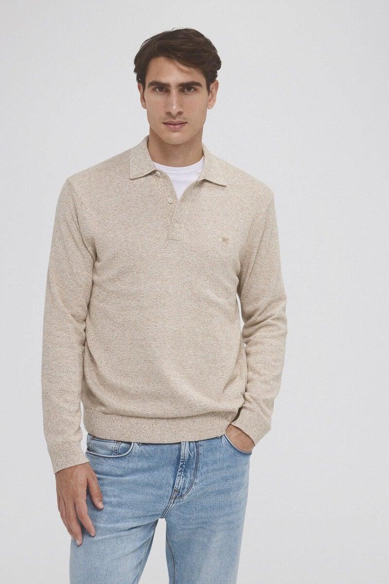 Cortefiel Jersey Punto Algodón Cuello Polo Torzal