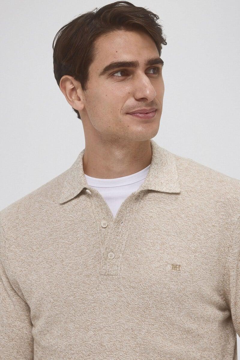 Cortefiel Jersey Punto Algodón Cuello Polo Torzal