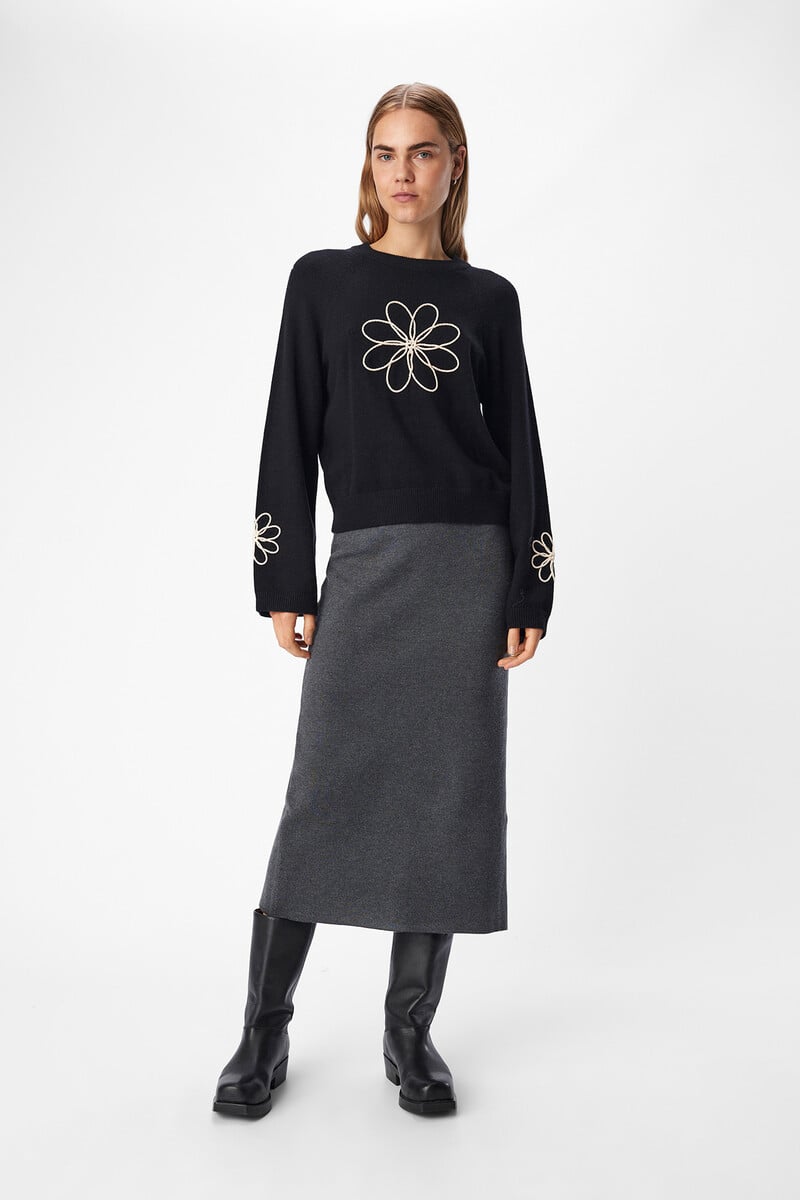 Cortefiel Jersey Punto Bordado Flor