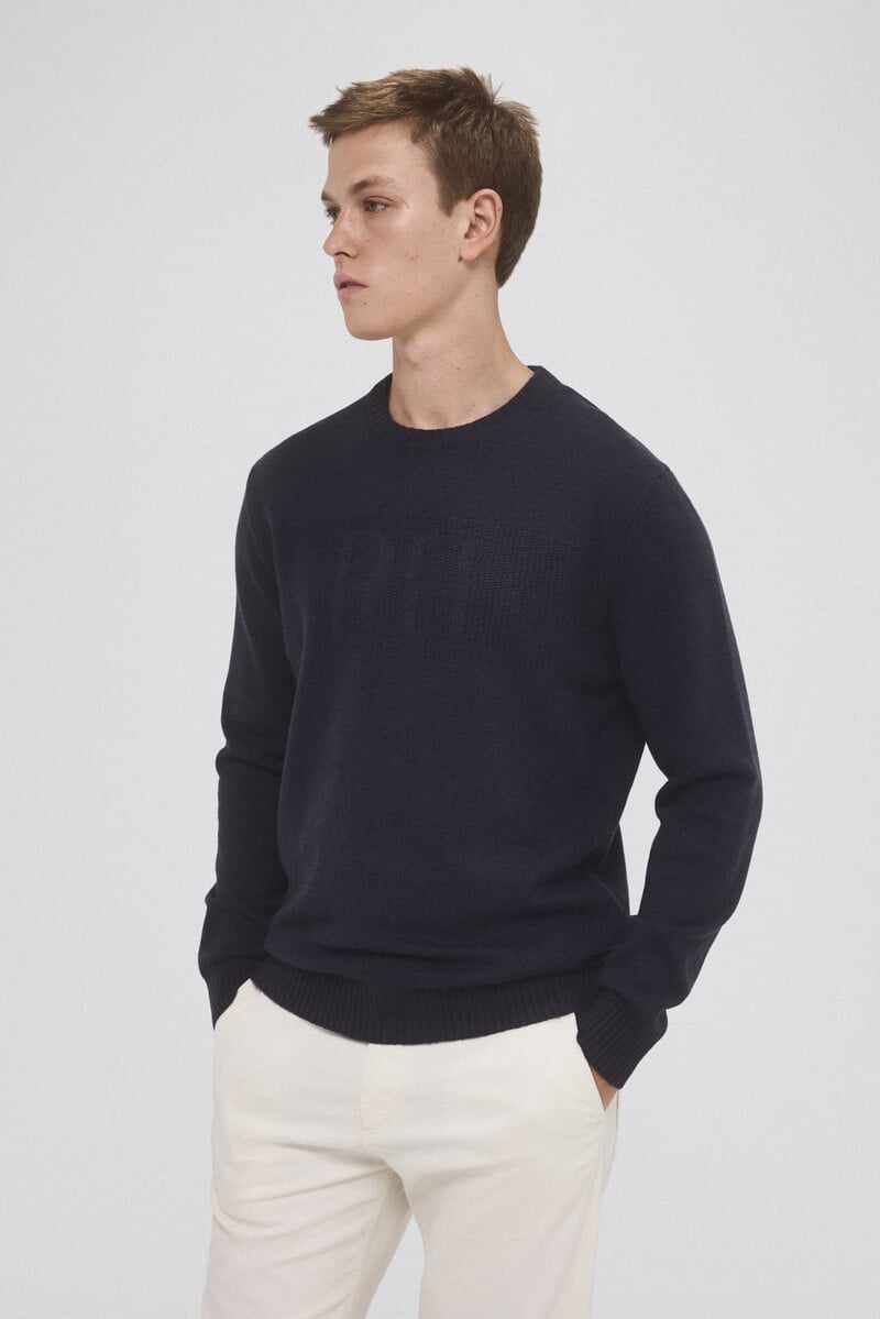 Cortefiel Jersey Punto Lana Big Logo