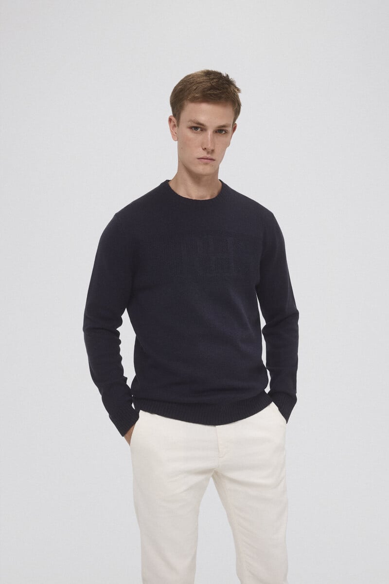 Cortefiel Jersey Punto Lana Big Logo