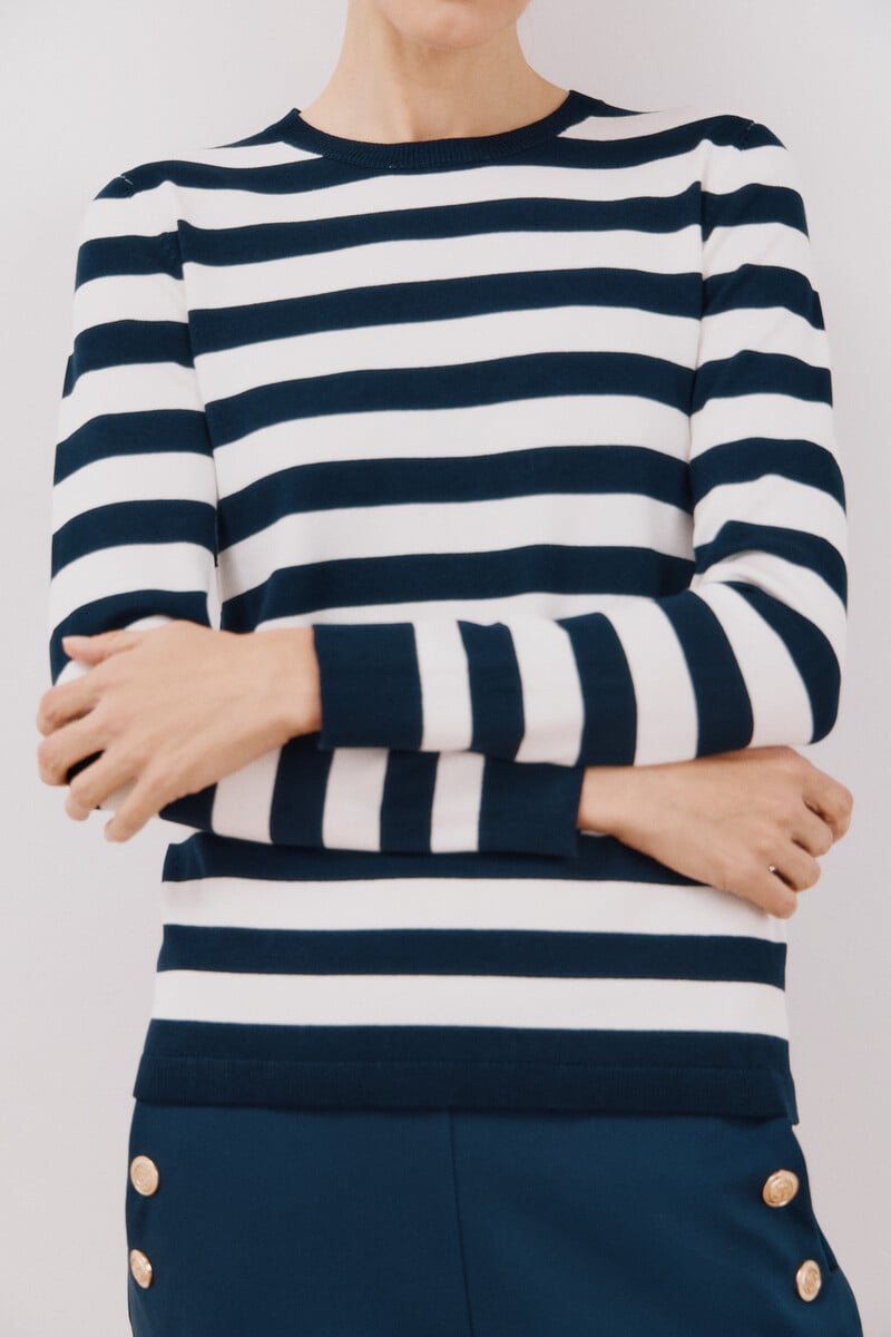 Cortefiel Jersey Rayas Bicolor