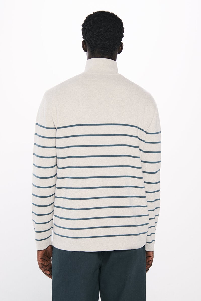 Cortefiel Jersey Rayas Cremallera
