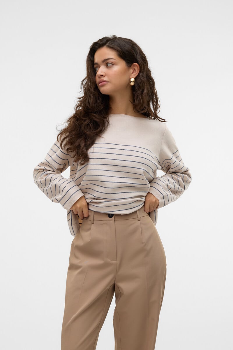 Cortefiel Jersey Rayas Cuello Barco