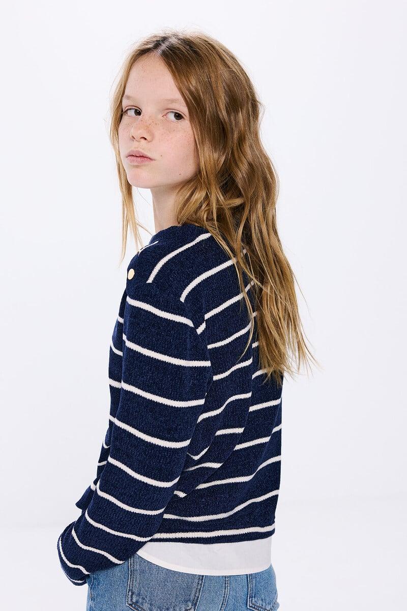 Cortefiel Jersey Rayas Marinera Niña