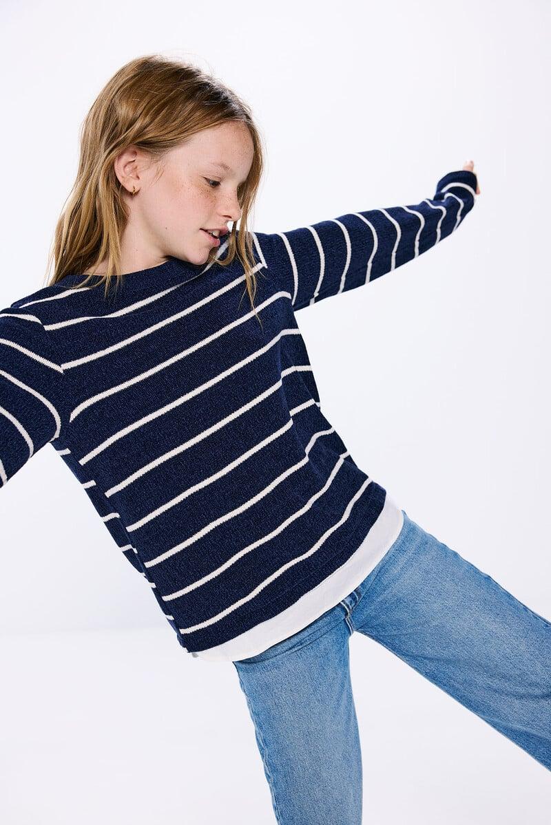 Cortefiel Jersey Rayas Marinera Niña