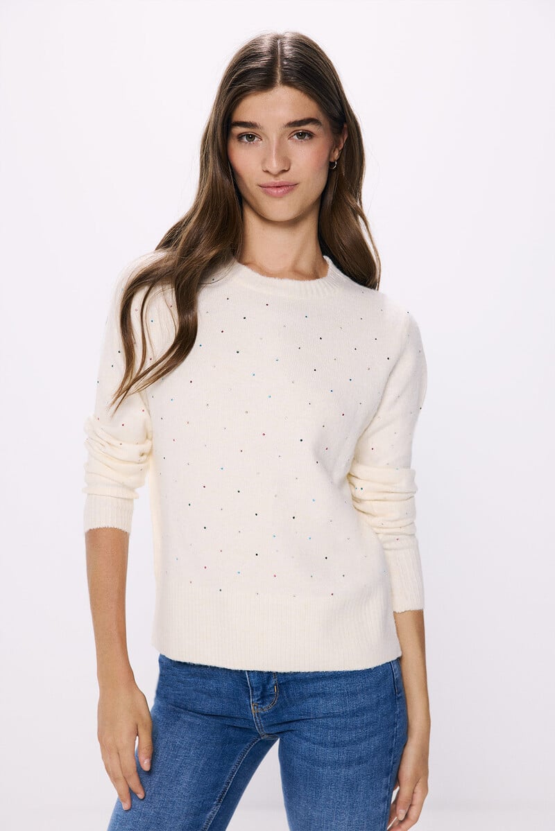 Cortefiel Jersey tachas cristal