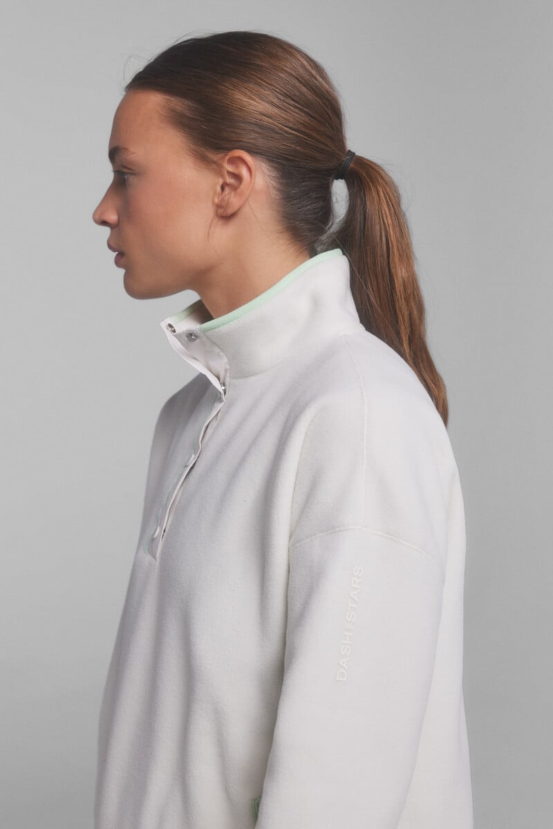 Cortefiel Jersey Tejido Polar Blanco