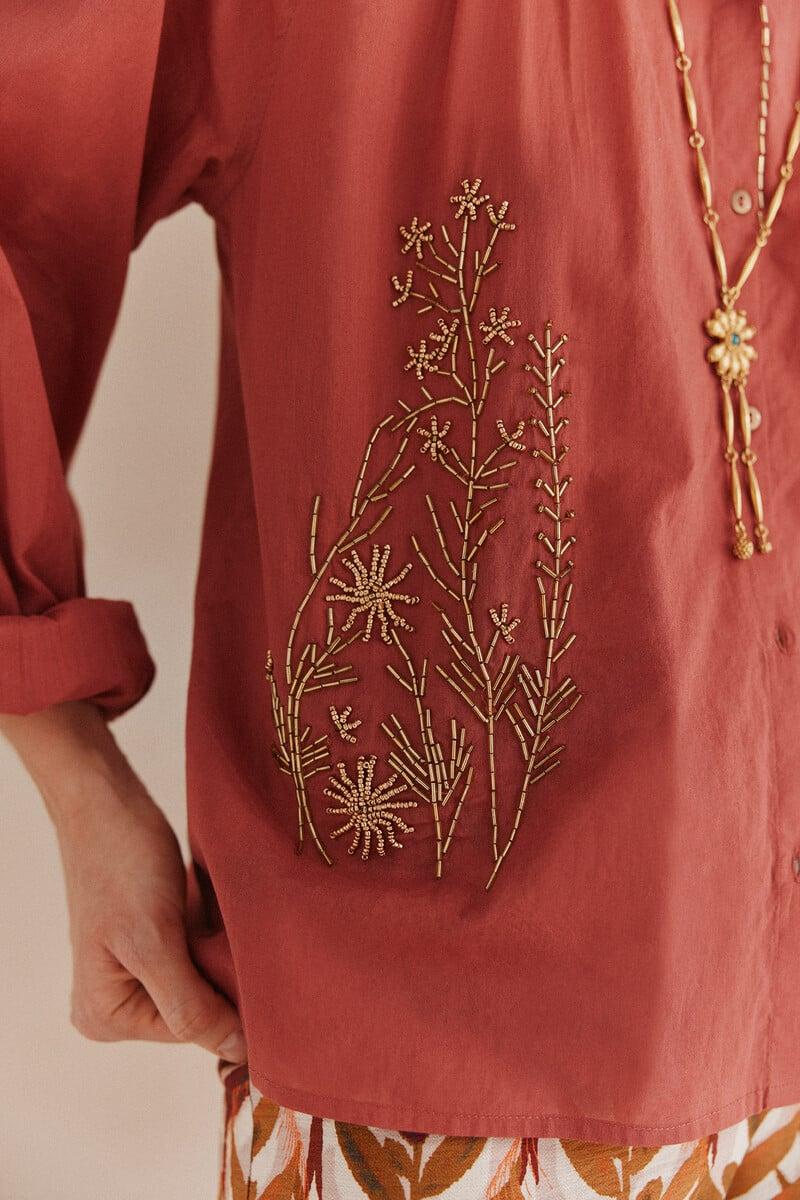 Cortefiel Lara. Blusa Bordada Cuentas