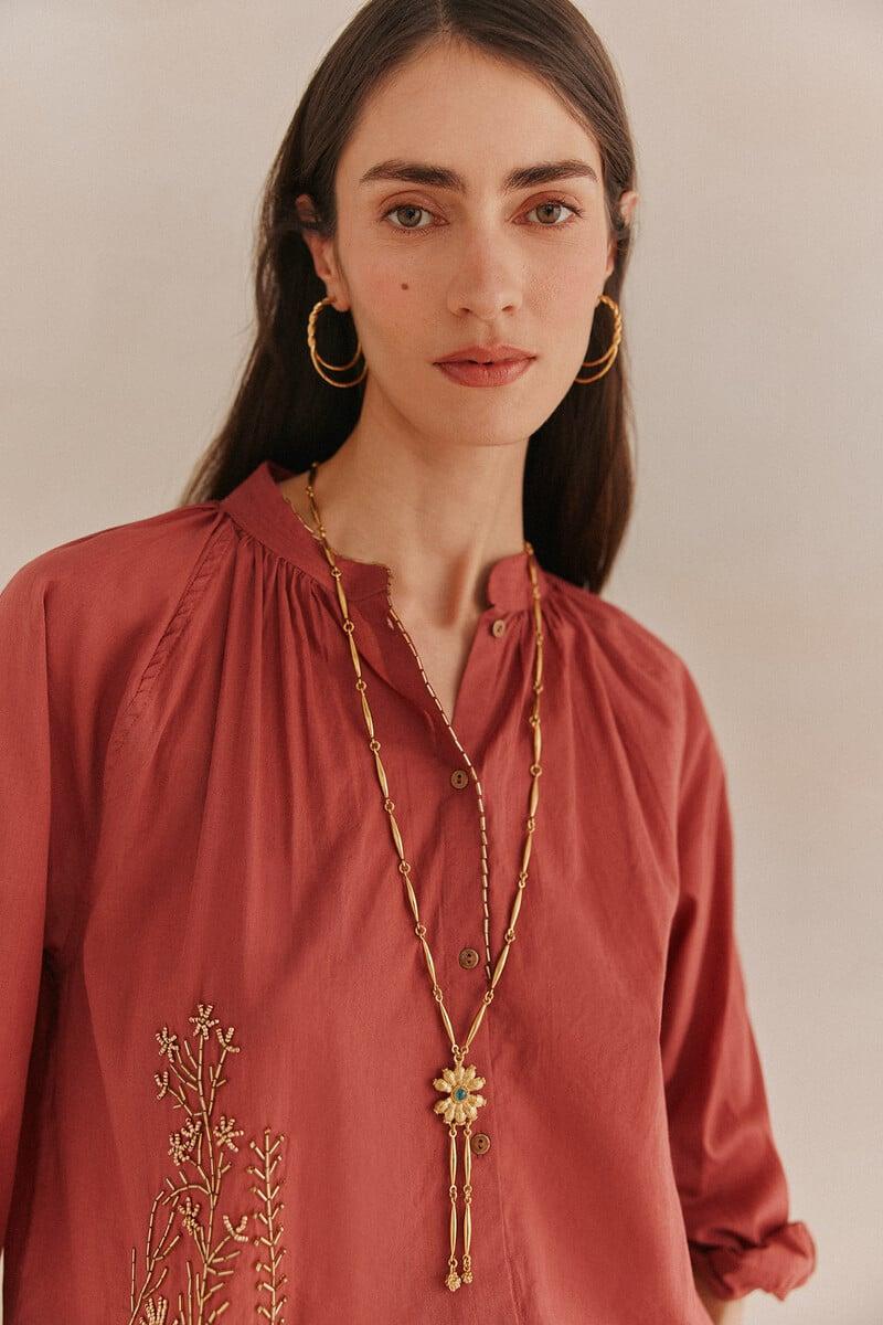 Cortefiel Lara. Blusa Bordada Cuentas